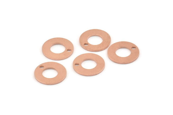 Copper Circle Charm, 50 Raw Copper Circle Charms With 1 Hole, Findings (12x0.80mm) M016