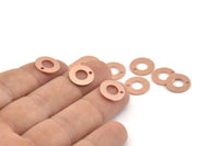 Copper Circle Charm, 50 Raw Copper Circle Charms With 1 Hole, Findings (12x0.80mm) M016