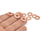 Copper Circle Charm, 50 Raw Copper Circle Charms With 1 Hole, Findings (12x0.80mm) M016