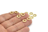 Brass Circle Connector, 100 Raw Brass Circle Rings, Findings (8x0.80mm) M033