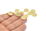 Brass Round Tag, 24 Raw Brass Cabochon Tags With 1 Hole, Brass Tags (11x0.80mm) M02556