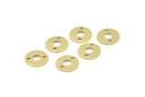 Brass Circle Charm, 50 Raw Brass Circle Connectors With 2 Holes, Findings (10x0.80mm) M039