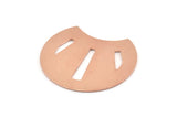 Copper Moon Blank, 4 Raw Copper Geometric Shaped Stamping Blanks (35x28x0.80mm) M030