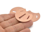 Copper Moon Blank, 4 Raw Copper Geometric Shaped Stamping Blanks (35x28x0.80mm) M030