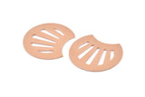 Copper Moon Blank, 4 Raw Copper Geometric Shaped Stamping Blanks (35x28x0.80mm) M031