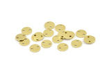 Brass Cabochon Tag, 50 Raw Brass Cabochon Tags With 2 Holes, Stamping Tags (8x0.80mm) M047