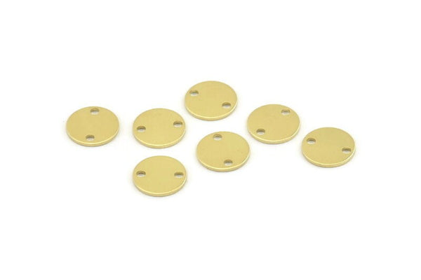 Brass Cabochon Tag, 50 Raw Brass Cabochon Tags With 2 Holes, Stamping Tags (10x0.80mm) M048