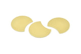 Brass Moon Blank, 6 Raw Brass Moon Stamping Blanks (28x21x0.80mm) M049