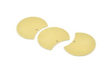 Brass Moon Charm, 6 Raw Brass Moon Stamping Blanks With 1 Hole (28x21x0.80mm) M050