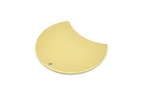 Brass Moon Charm, 6 Raw Brass Moon Stamping Blanks With 1 Hole (28x21x0.80mm) M055