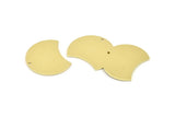 Brass Moon Charm, 6 Raw Brass Moon Stamping Blanks With 1 Hole (28x21x0.80mm) M055