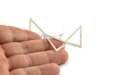 Silver Triangle Earring, 2 - 925 Silver Triangle Stud Earrings (26x21x0.60mm) P07