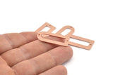 D Shape Charm - 12 Raw Copper D Shape Connectors With 2 Holes, Pendants (30x13x0.80mm) M072