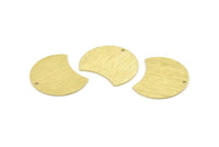 Brass Moon Charm, 6 Textured Raw Brass Moon Charms With 1 Hole, Stamping Blanks (28x21x0.80mm) M064