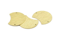 Brass Moon Charm, 6 Textured Raw Brass Moon Charms With 2 Holes, Stamping Blanks (28x21x0.80mm) M065