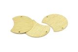 Brass Moon Charm, 6 Textured Raw Brass Moon Charms With 2 Holes, Stamping Blanks (28x21x0.80mm) M065