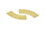 Brass Rectangle Blank, 10 Raw Brass Rectangle Stamping Blanks With 7 Holes (37x10x0.80mm) M078