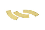 Brass Rectangle Blank, 10 Raw Brass Rectangle Stamping Blanks With 7 Holes (37x10x0.80mm) M078