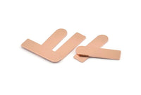 Copper Blank, 24 Raw Copper Geometric Stamping Blanks (23x6x0.80mm) M090