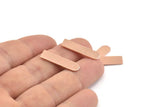 Copper Blank, 24 Raw Copper Geometric Stamping Blanks (23x6x0.80mm) M090
