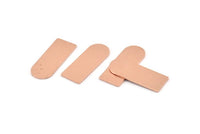 Copper Blank, 12 Raw Copper Geometric Stamping Blanks (25x10x0.80mm) M089