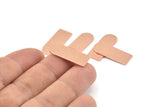Copper Blank, 12 Raw Copper Geometric Stamping Blanks (25x10x0.80mm) M089