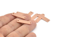 Raw Copper Charm, 24 Raw Copper Geometric Connectors With 2 Holes, Charms, Findings (23x6x0.80mm) M091