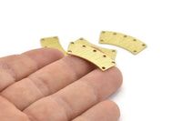 Brass Rectangle Blank, 12 Textured Raw Brass Rectangle Connectors With 7 Holes, Stamping Blanks (28x10x0.80mm) M088