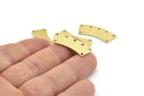 Brass Rectangle Blank, 12 Textured Raw Brass Rectangle Connectors With 7 Holes, Stamping Blanks (28x10x0.80mm) M088