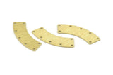 Brass Rectangle Blank, 10 Textured Raw Brass Rectangle Connectors With 7 Holes, Stamping Blanks (37x10x0.80mm) M096