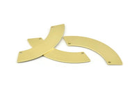Brass Rectangle Blank, 8 Raw Brass Rectangle Connectors With 2 Holes, Stamping Blanks (50x10x0.80mm) M093