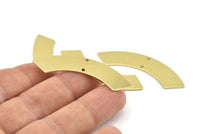 Brass Rectangle Blank, 8 Raw Brass Rectangle Connectors With 2 Holes, Stamping Blanks (50x10x0.80mm) M094