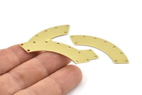 Brass Rectangle Blank, 8 Raw Brass Rectangle Connectors With 9 Holes, Stamping Blanks (50x10x0.80mm) M095