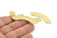 Brass Rectangle Blank, 8 Textured Raw Brass Rectangle Connectors With 2 Holes, Stamping Blanks (50x10x0.80mm) M102