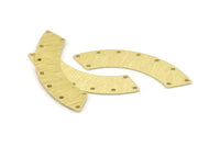 Brass Rectangle Blank, 8 Textured Raw Brass Rectangle Connectors With 9 Holes, Stamping Blanks (50x10x0.80mm) M103