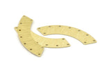 Brass Rectangle Blank, 8 Textured Raw Brass Rectangle Connectors With 9 Holes, Stamping Blanks (50x10x0.80mm) M103