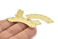 Brass Rectangle Blank, 8 Textured Raw Brass Rectangle Connectors With 9 Holes, Stamping Blanks (50x10x0.80mm) M103