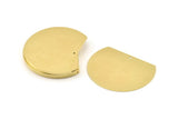 Half Moon Charm, 6 Raw Brass Semi Circle Blanks With 1 Hole (40x32x0.50mm) A1403