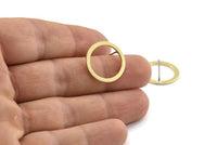 Brass Circle Earring, 8 Raw Brass Circle Stud Earrings (18x0.90mm) D1481 A1425
