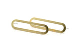 Brass Oval Earring, 8 Raw Brass Oval Stud Earrings (44x11x0.90mm) D1340 A1423