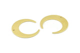 Brass Moon Charm, 12 Raw Brass Crescent Moon Charms With 1 Hole (30x28x0.80mm) A1435