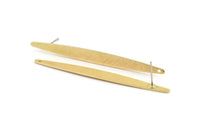 Brass Stick Earring, 6 Textured Raw Brass Stick Stud Earrings With 1 Hole (62x6x1mm) D0697 A1456