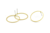 Brass Circle Earring, 10 Raw Brass Circle Stud Earrings (26x1x1mm) Bs 1091 A1454