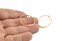 Brass Circle Earring, 10 Raw Brass Circle Stud Earrings (26x1x1mm) Bs 1091 A1454