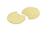 Brass Moon Charm, 4 Textured Raw Brass Moon Stamping Blanks With 2 Holes, Connectors (35x28x0.80mm) M104