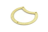Brass Moon Charm, 10 Textured Raw Brass Moon Charms With 3 Holes, Connectors (35x28x0.80mm) M126