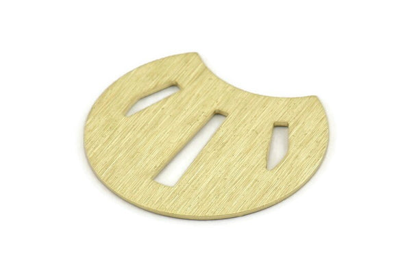 Brass Shell Blank, 4 Textured Raw Brass Shell Stamping Blanks, Findings (35x28x0.80mm) M131