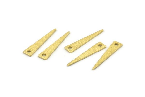 Brass Triangle Charm, 50 Textured Raw Brass Tiny Triangle Charms With 1 Hole, Findings (20x4.5x0.80mm) M139