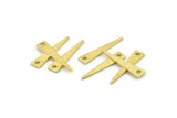 Brass Triangle Charm, 50 Textured Raw Brass Tiny Triangle Charms With 1 Hole, Findings (20x4.5x0.80mm) M139