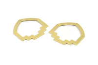 Brass Mushroom Blank, 8 Raw Brass Mushroom Shaped Connectors, Findings (33x33x0.80mm) M134